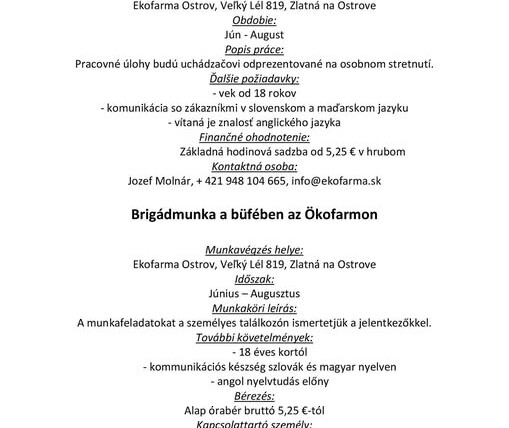 Ešte nemáš letnú brigádu? Pridaj sa k nám!